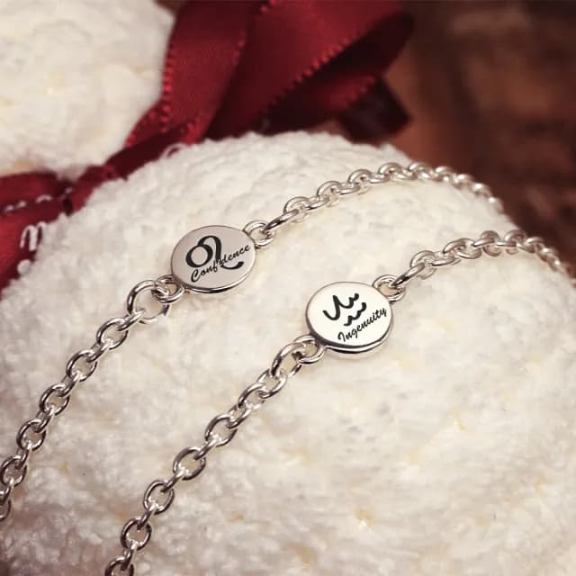 【ART64】雙11 水瓶座 彌月祝福手鍊 新生兒 生日禮物(925純銀兒童手鍊)