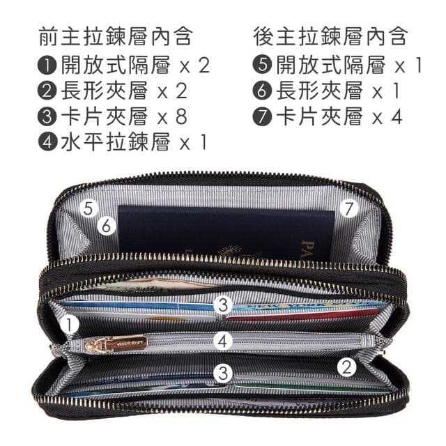 【Travelon】雙層拉鍊防盜長夾 黑 / 手拿包 手拿錢包 手機包 皮包   母親節禮物