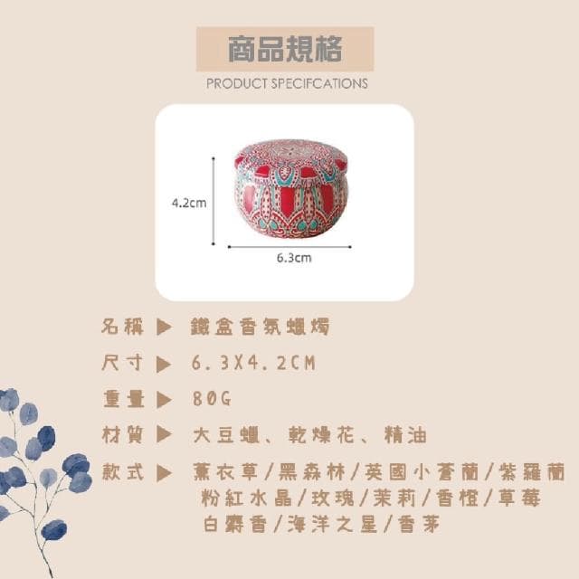 【歐樂生活館】鐵盒香氛蠟燭 鐵盒香氛蠟燭 10入組(香氛蠟燭 異國蠟燭 精美小禮 聖誕禮物)