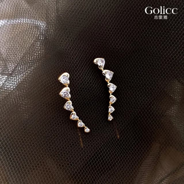 【Gulicc】耳環 金色 愛心(雙11 聖誕節 生日 飾品 耳釘 耳飾 耳墜 禮物)