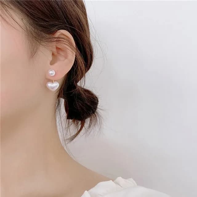 【Golicc】耳環 東大門 珍珠 愛心(99購物限定 生日 飾品 耳釘 耳飾 耳墜 禮物)