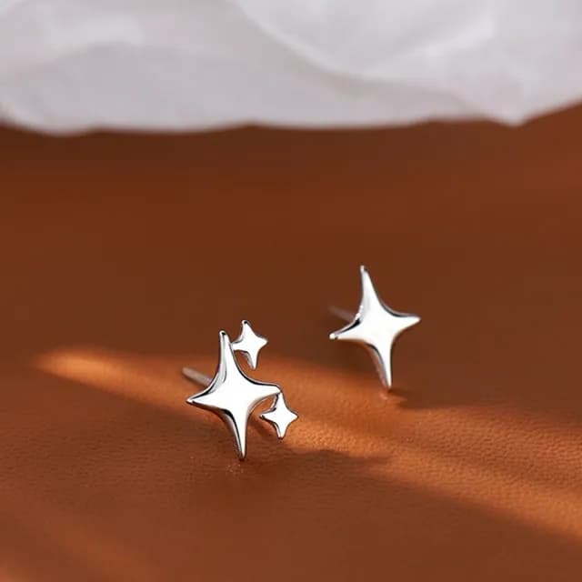 【Emi 艾迷】初星光芒閃爍不對稱925銀針耳環