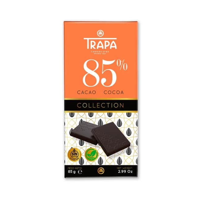 即期品【西班牙 Trapa】精選85%黑巧克力片85g/片
