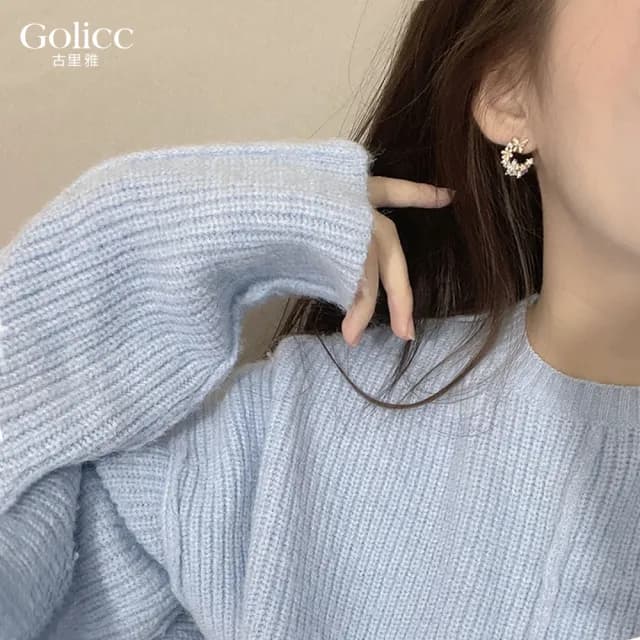【Golicc】耳環 韓國 蝴蝶 鑲鑽 花朵(99購物限定 生日 飾品 耳釘 耳飾 耳墜 禮物)