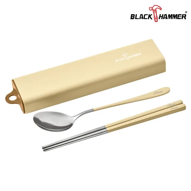 【BLACK HAMMER】304不鏽鋼環保餐具組(兩色任選)