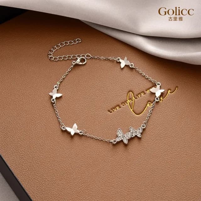 【Gulicc】手鍊 日韓 時尚 鑲鑽 蝴蝶(雙11 聖誕節 生日 手環 手繩 首飾 飾品 禮物)