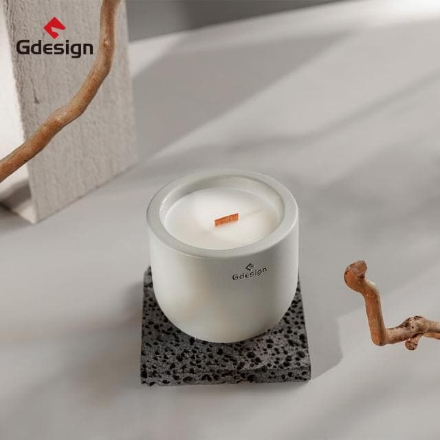 【Gdesign】簡約灰泥系質感香氛蠟燭 175g(香氛蠟燭、花香蠟燭、融蠟燈、多巴胺、擴香、情人節禮物)