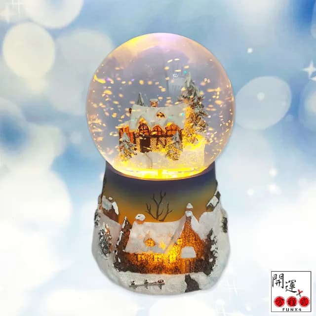 【開運方程式】聖誕雪花開運療癒水晶球音樂盒(藍芽/USB充電聖誔節交換禮物風水禮盒送禮開運/入厝禮)