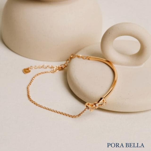 【Porabella】925純銀 蝴蝶結手鍊 輕奢ins小香風 滿鑽少女心手鏈 情人節禮物 Bracelets