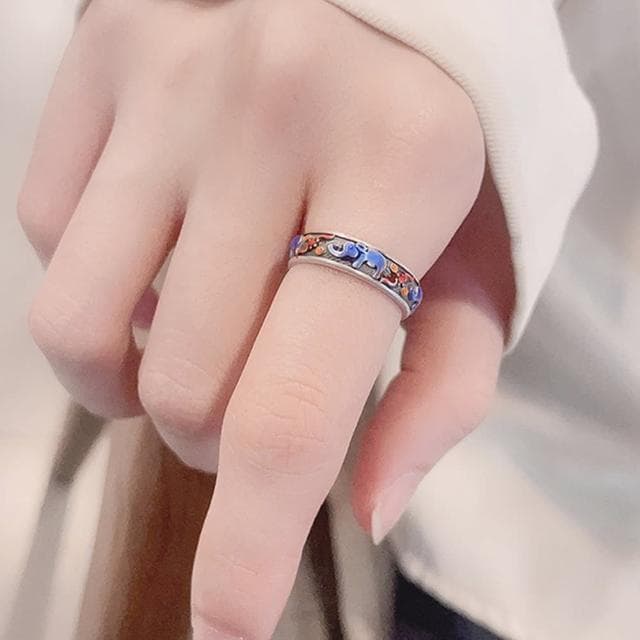 【KT DADA】包包 開口戒指 女生禮物 戒指 純銀戒指 復古戒指 細戒指 銀戒指 韓國戒指 彩釉戒指 大象