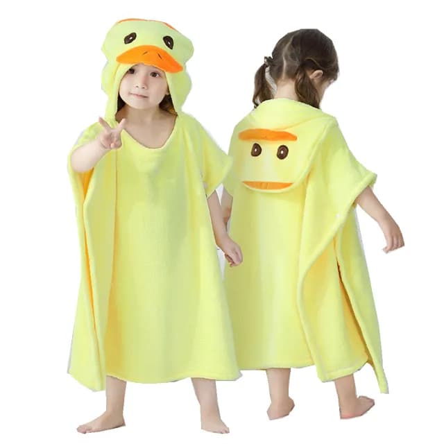 【Vanibaby】連帽浴巾衣(動物造型 吸水珊瑚絨)