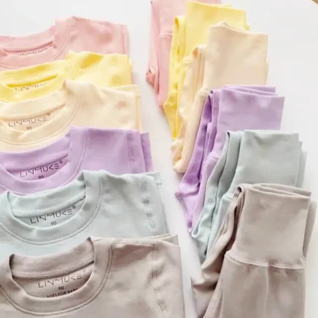 【橘魔法】純色磨毛護肚居家服套裝(睡衣 居家服 內搭 中性款 男童 女童 童裝 兒童)