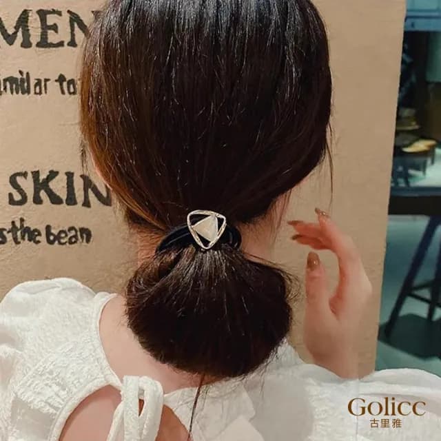 【Gulicc】髮圈 貓眼石 簡約 幾何(雙11 聖誕節 生日 髮飾 頭飾 大腸圈 髮夾 禮物)