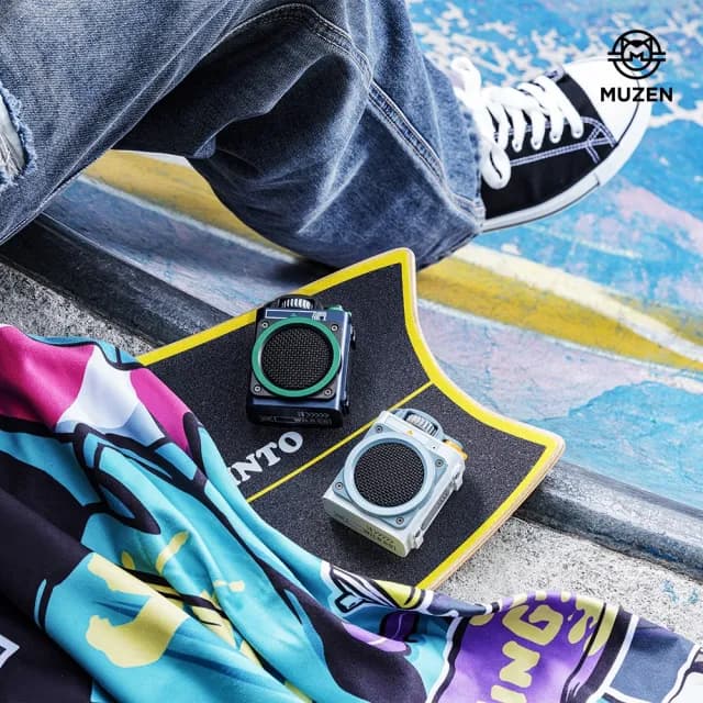 【MUZEN】Wild Go 可攜式戶外街頭藍牙喇叭-單寧藍(露營 街頭 戶外 滑板 登山 健行 IPX5防水 攜帶式 音響)