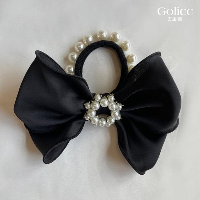 【Golicc】髮圈 韓版 小香風 珍珠 蝴蝶結 馬尾髮圈(母親節 生日 情人節 髮飾 頭飾 大腸圈 髮夾 禮物)