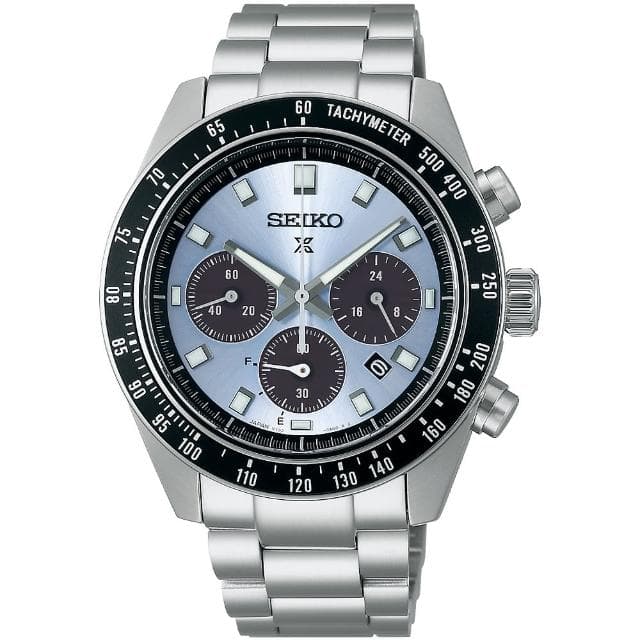 【SEIKO 精工】PROSPEX 冰藍熊貓錶太陽能三眼計時手錶 母親節 禮物 送禮(SSC935P1/V192-0AH0U)