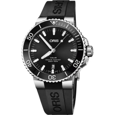 【ORIS 豪利時】Aquis 時間之海潛水300米日期機械錶-黑/43.5mm 送禮 禮物 推薦(0173377304134-0742464EB)