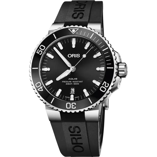 【ORIS 豪利時】Aquis 時間之海潛水300米日期機械錶-黑/43.5mm 禮物 送禮 推薦(0173377304134-0742464EB)