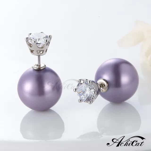 【AchiCat】純銀珍珠耳環．耳針式．(新年禮物．母親節禮物)