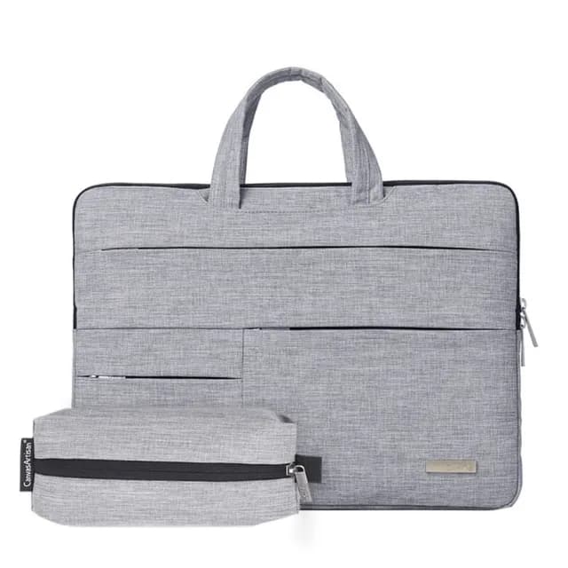 【米蘭精品】現貨+預購 筆電包帆布電腦包(多重收納防潑水薄款男女包包情人節生日父親節禮物2色73vy5)