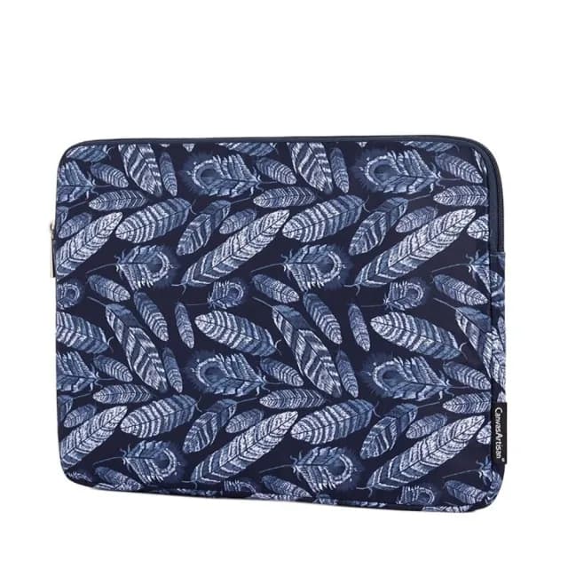 【米蘭精品】現貨+預購 筆電包帆布電腦包(藍色孔雀羽毛印花手拿男女包包情人節生日父親節禮物73vy32)