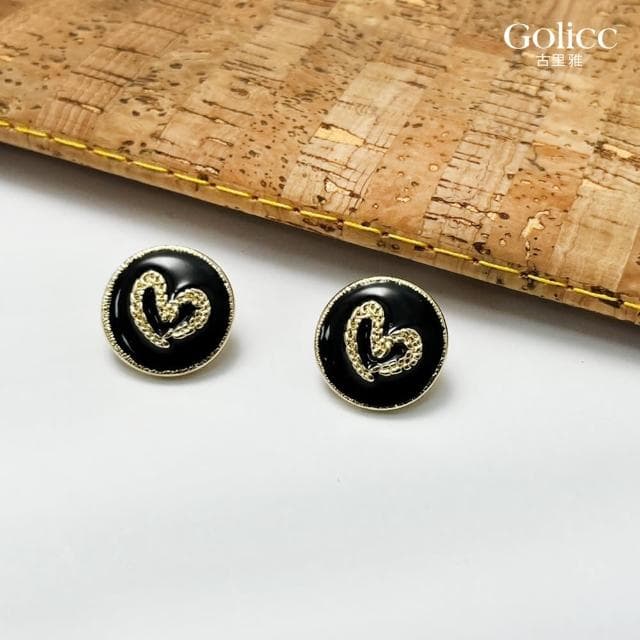 【Golicc】法式 輕奢 復古 愛心 耳釘(母親節 生日 情人節 飾品 耳釘 耳飾 耳墜 禮物)