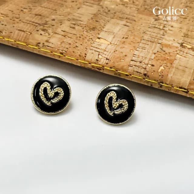 【Golicc】法式 輕奢 復古 愛心 耳釘(七夕 情人節 生日 飾品 耳釘 耳飾 耳墜 禮物)