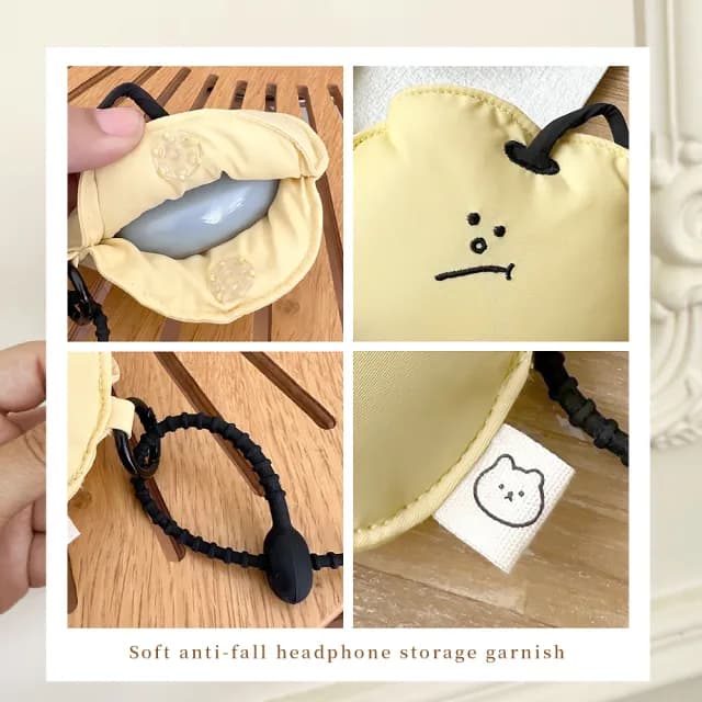 【超卡哇伊】INS柔軟防摔耳機收納吊飾(無線耳機殼 耳機包 線材包 保護套 零錢包 鑰