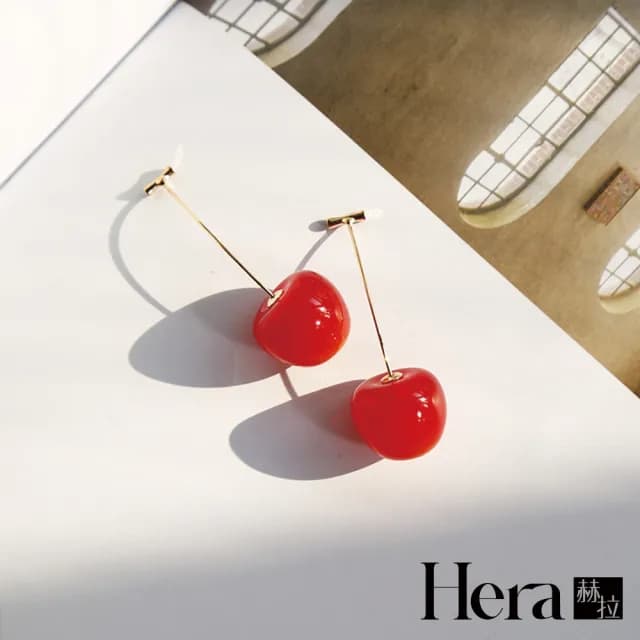 【HERA 赫拉】日系漸層可愛元氣櫻桃耳環 H112110102(耳環)