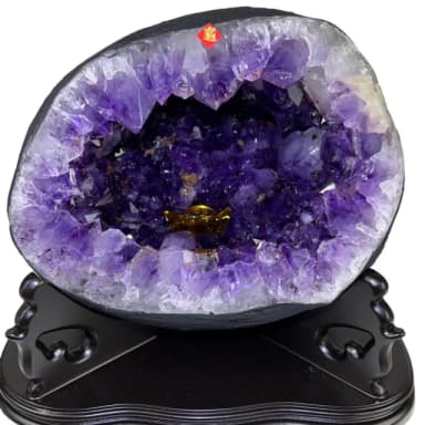 【恬芯晶品】10.5kg巴西頂級紫晶圓洞聚寶盆AM61(桌上型聚財招財貴人開運風水擺件帝王紫水晶洞新居禮物)