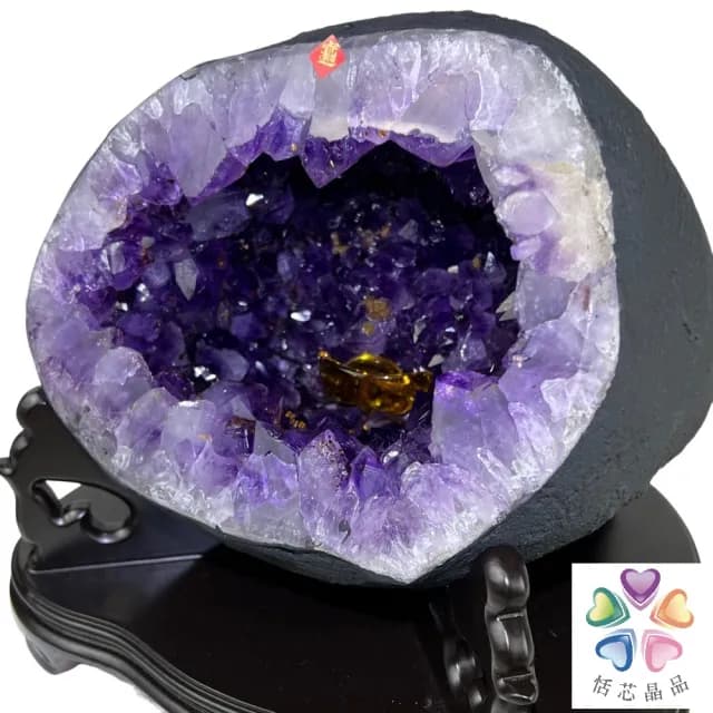 【恬芯晶品】10.5kg巴西頂級紫晶圓洞聚寶盆AM61(桌上型聚財招財貴人開運風水擺件帝王紫水晶洞新居禮物)