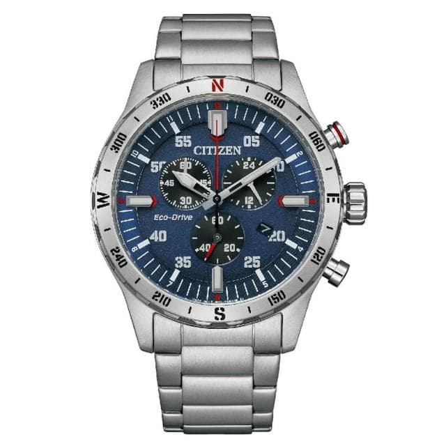 【CITIZEN 星辰】Chronograph 光動能 計時碼錶 三眼 男錶 父親節 送禮 禮物推薦(AT2520-89L)