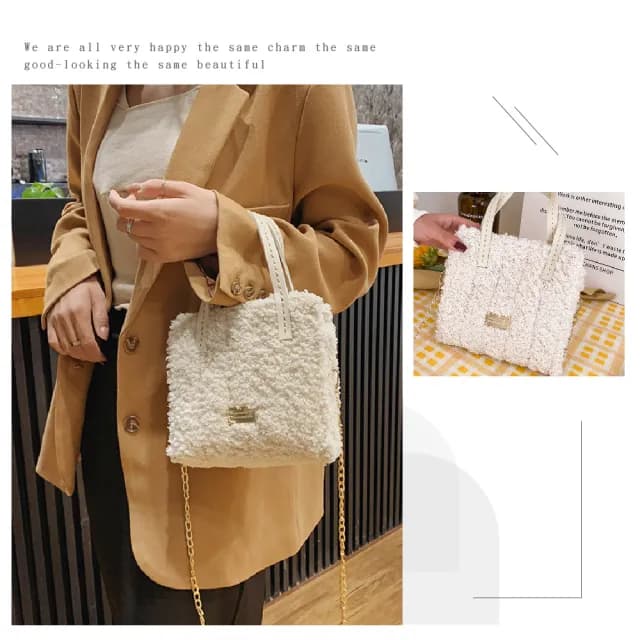 【自製禮物】DIY手做韓系珊瑚絨毛線斜挎包(附工具 手作材料包 編織包 側背包 手提包