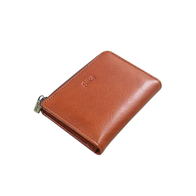 【Sika真皮手工包】拉鍊零錢包(真皮包包/A8316-01原味褐)