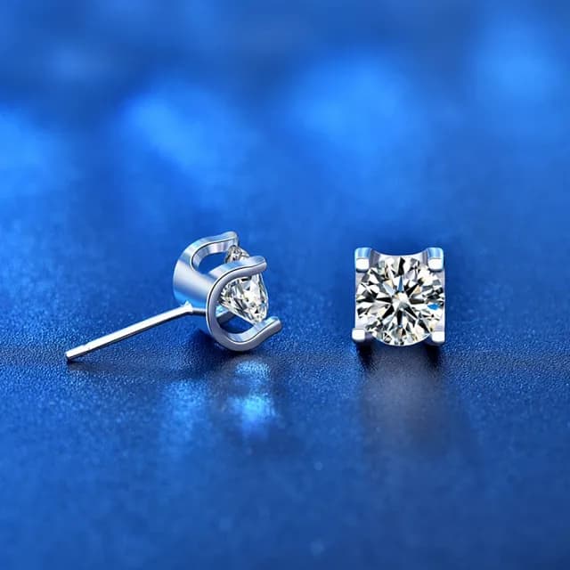 【巴黎精品】現貨+預購 莫桑鑽石耳環925純銀耳環耳針銀飾(0.5克拉女飾品生日情人節禮物p1as79)