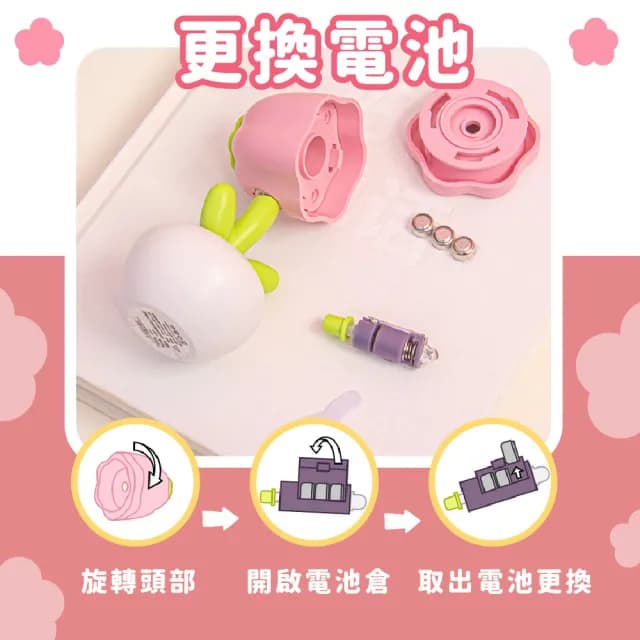 【造型桌燈】多功能迷你可愛花朵小夜燈-2入組(磁吸燈 折疊 LED 小檯燈 護眼 兒童 擺飾 裝飾品 生日禮物)