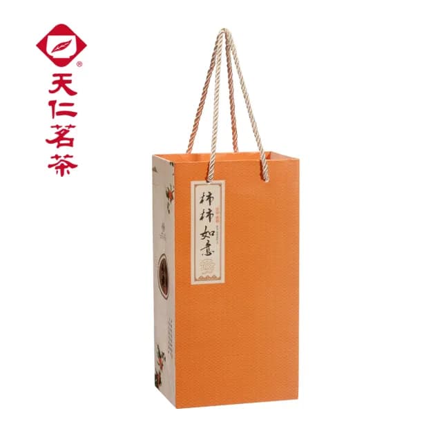 【天仁茗茶】柿柿如意宮廷普洱茶禮盒40gx2罐-附提袋(易武山茶區)