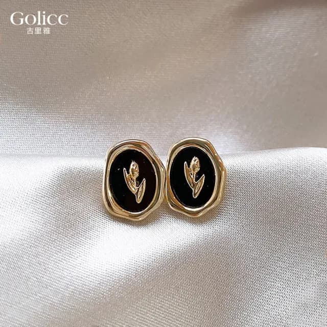 【Golicc】耳環 法式 鬱金香(七夕 情人節 生日 飾品 耳釘 耳飾 耳墜 禮物)