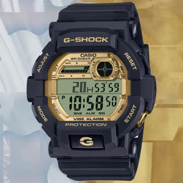 【CASIO 卡西歐】G-SHOCK 時尚黑金電子腕錶 七夕 情人節 送禮 推薦(GD-350GB-1)