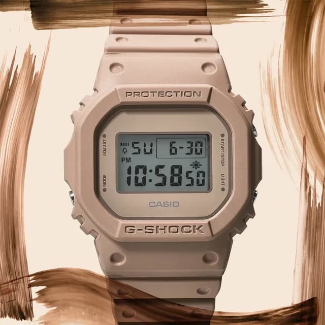 【CASIO 卡西歐】G-SHOCK 大地色調 霧面簡約電子腕錶 父親節 禮物  送禮 推薦(DW-5600NC-5)