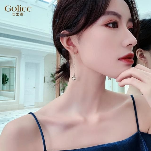 【Golicc】耳環 長款流蘇 燈籠(母親節 生日 情人節 飾品 耳飾 耳墜 禮物)
