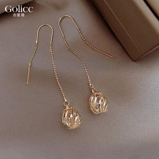 【Golicc】耳環 長款流蘇 燈籠(母親節 生日 情人節 飾品 耳飾 耳墜 禮物)