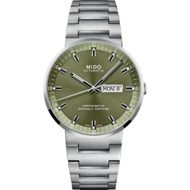 【MIDO 美度】官方授權 Commander 香榭系列天文台機械錶-綠/42mm 手錶 送禮 推薦(M0316311109100)