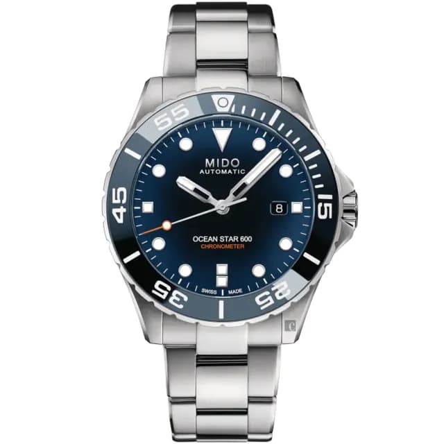 【MIDO 美度】官方授權 Ocean Star 海洋之星 深潛600米潛水機械錶-43.5mm 七夕 情人節禮物(M0266081104101)