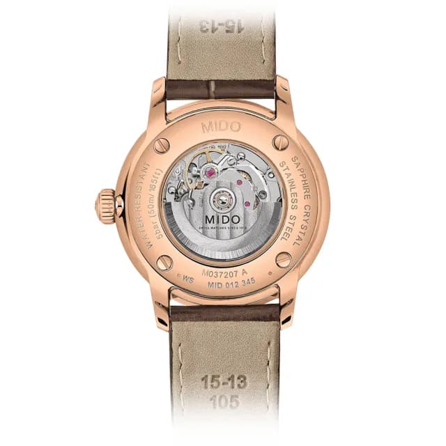 【MIDO 美度】官方授權 Baroncelli 永恆系列 鑽石機械女錶-30mm 手錶 禮物 推薦(M0372073604601)