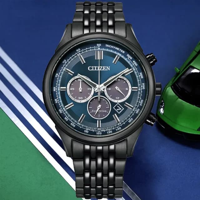 【CITIZEN 星辰】Chronograph系列 三眼計時光動能腕錶 七夕 情人節 送禮 推薦(CA4418-82L)