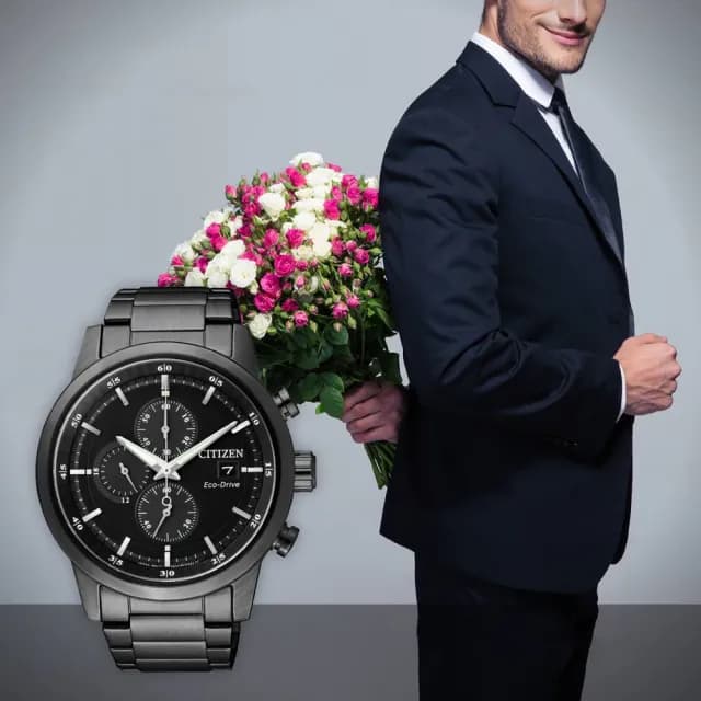【CITIZEN 星辰】Chronograph系列 型男必備 光動能三眼計時腕錶 畢業禮物 送禮 推薦(CA0615-59E)
