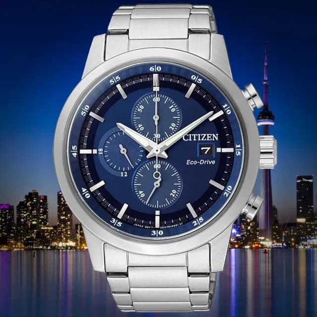 【CITIZEN 星辰】Chronograph系列 型男必備 光動能三眼計時腕錶 七夕 情人節 送禮 推薦(CA0610-52L)