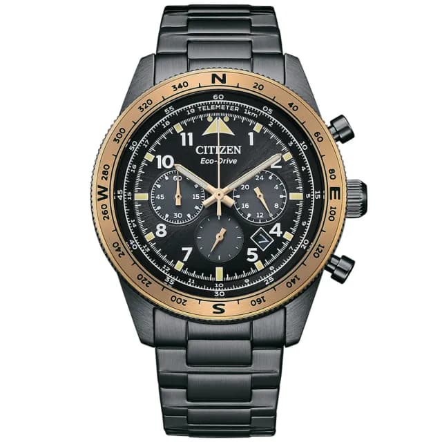 【CITIZEN 星辰】Chronograph系列 時尚計時光動能腕錶 七夕 情人節 送禮 推薦(CA4556-89E)
