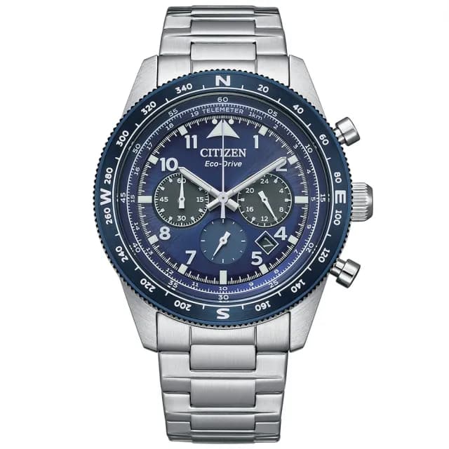 【CITIZEN 星辰】Chronograph系列 時尚計時光動能腕錶 七夕 情人節 送禮 推薦(CA4554-84L)